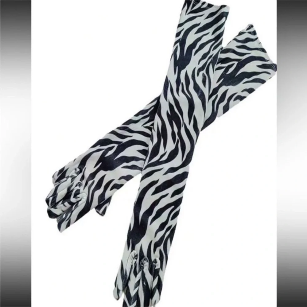 Zebra Print Women's Long Gloves